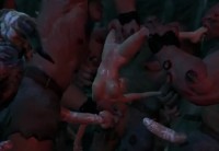 Жесткий секс из 3д игры с монстрами - расхитительница гробниц
